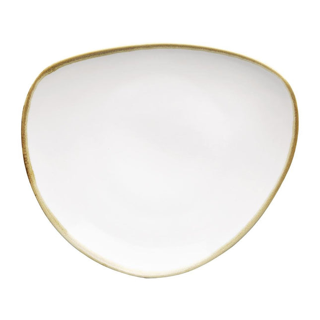 Kiln Chalk White Triangular Plates 230mm | Olympia