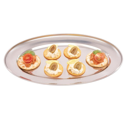 Oval Stainless Steel Serving Platter 35cm | Olympia 6