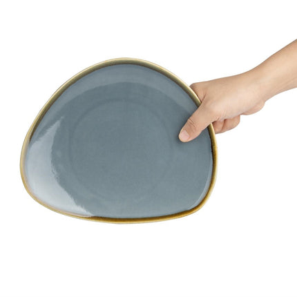 Triangular Plates Blue 23cm | Olympia Kiln Collection | 6 Pieces 4
