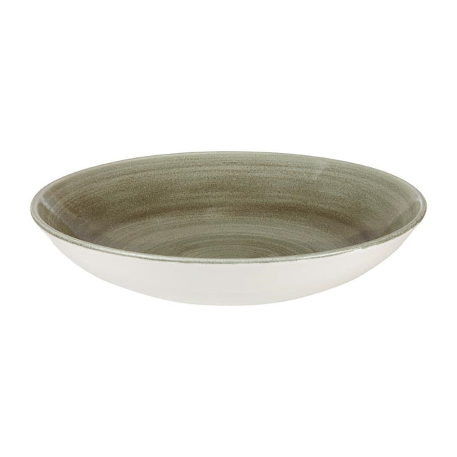 Coupe Bowl Burnished Green Stonecast Patina | Churchill | 24.8cm