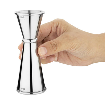 Stainless Steel Double-Sided Jigger 25/50ml | Olympia 2