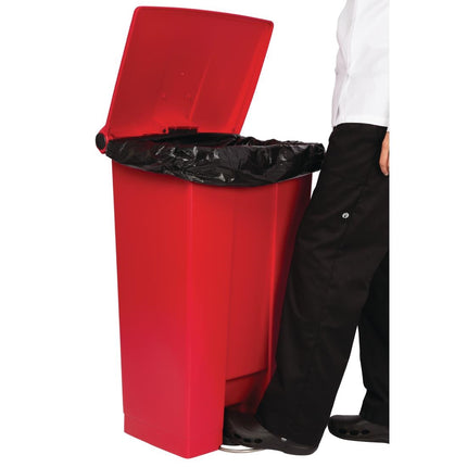 Rubbermaid Step-On Pedal Bin | 87L | Red | One-Piece Polyethylene 2