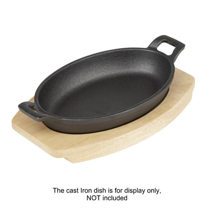 Hevea Wood Oval Plate Base 230x135mm for Cast Iron | Olympia 6