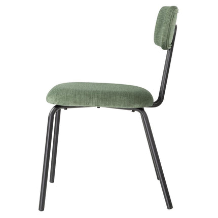 Stackable Dining Chairs Dark Walnut & Green Upholstery | Bolero Fairfield | Set of 2 2