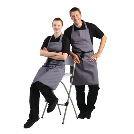 Poly-Cotton Bib Apron Grey | Whites 8