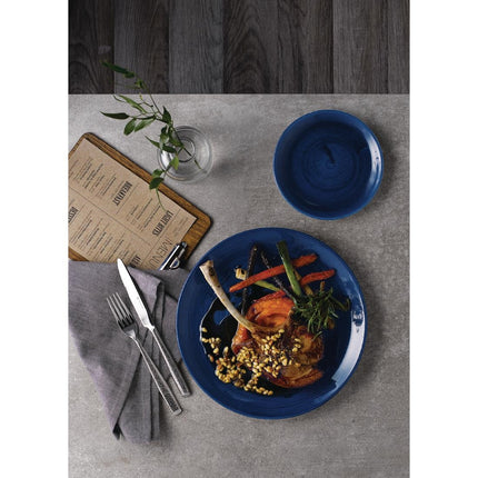 Cobalt Blue Coupe Plate 16.5cm | Churchill Stonecast Patina Evolve | 12 Pieces 2