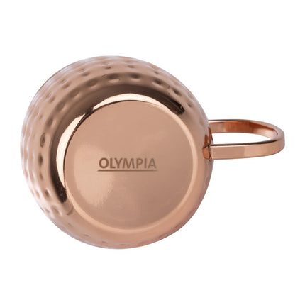 Hammered Copper-Coated Stainless Steel Mug 440ml | Olympia Barware 6
