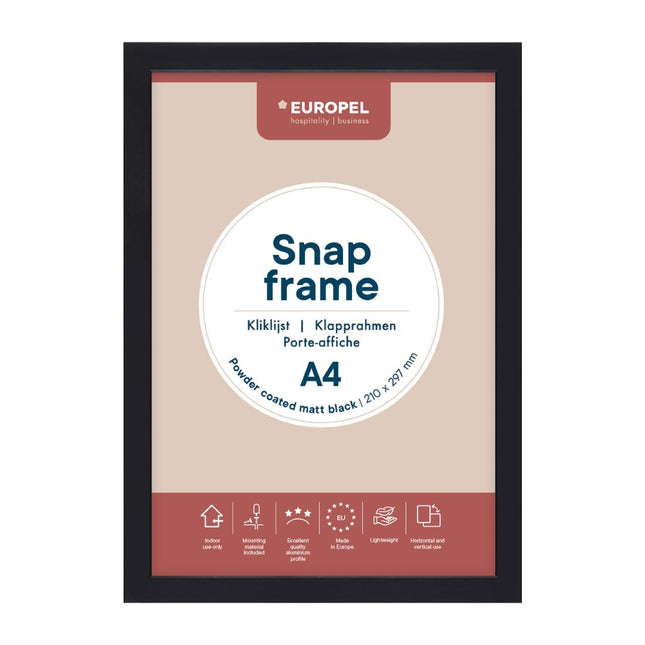 Folding Frame A4 Matte Black 25mm | Europel