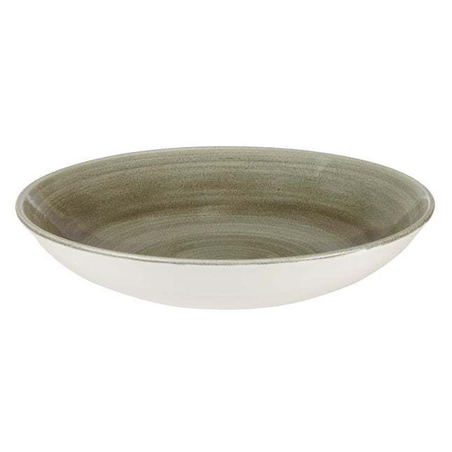 Stonecast Patina Burnished Green Evolve Coupe Bowl 18.4cm | Churchill 2