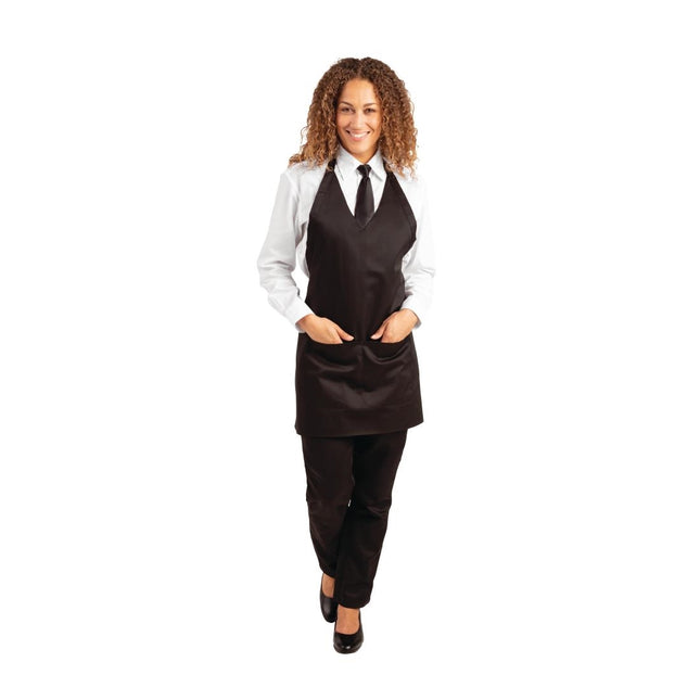 Black Halter Apron with V-Neck | Whites 2