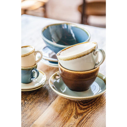 Kiln Natural Porcelain Cappuccino Cups Brown 340ml | Olympia | 6 pcs 6