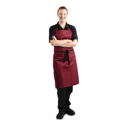 Polyester-Cotton Bib Apron Bordeaux | Whites 5