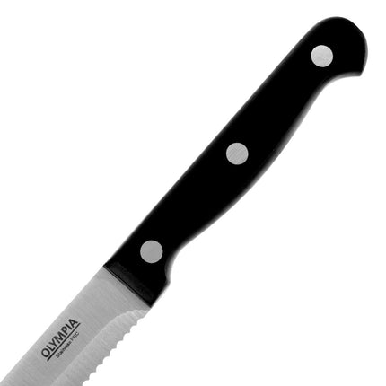 Steak Knives with Rounded Tip Black Handle 21.5cm | Olympia | Set of 12 5