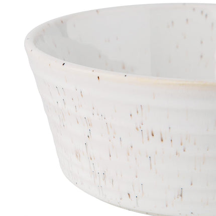 Flat Round Speckled White Porcelain Bowl 143mm | Olympia Cavolo 4