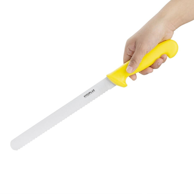 Hygiplas Yellow Serrated Ham Knife 24.8cm 2