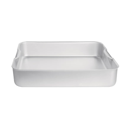 Extra Deep Aluminium Roasting Pan 100mm Depth with Integrated Handles | Vogue | 520mm