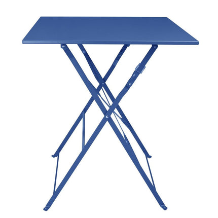 Bolero Perth Dark Navy Folding Square Pavement Table | Powder-Coated Steel