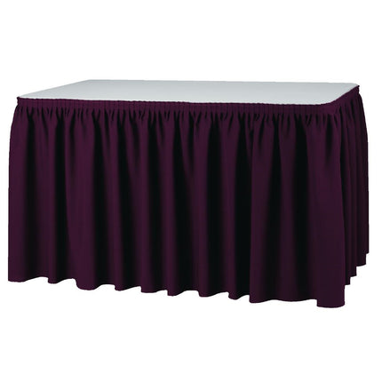 Pleated Table Skirt Bordeaux | Polyester | 73x410 cm