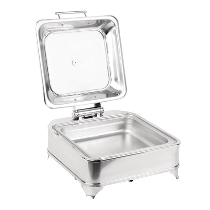 Square Electric Chafing Dish | Olympia | Stainless Steel with Glass Lid 3