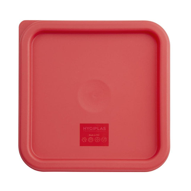 Square Lid Red Medium | Hygiplas
