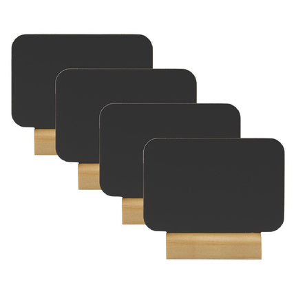 Rectangular Mini Chalkboard Labels with Chalk Marker and Wooden Base Box | Securit Silhouette 5