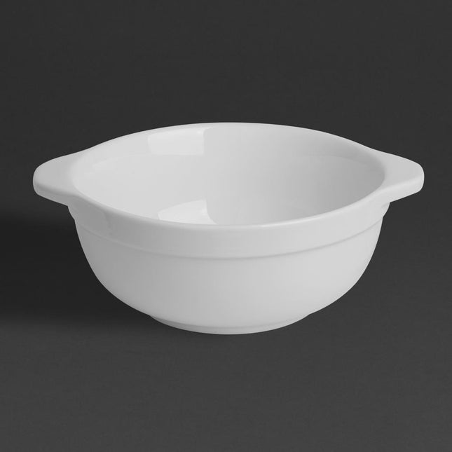 Whiteware Bowls with Handles 640ml | Olympia | Set of 4