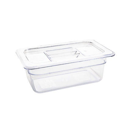 Polycarbonate Gastronorm Container Transparent 100mm | Vogue | GN 1/4 2