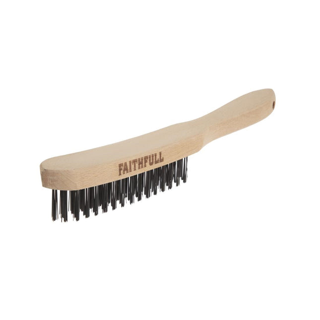 Steel Wire Brush with Wooden Handle