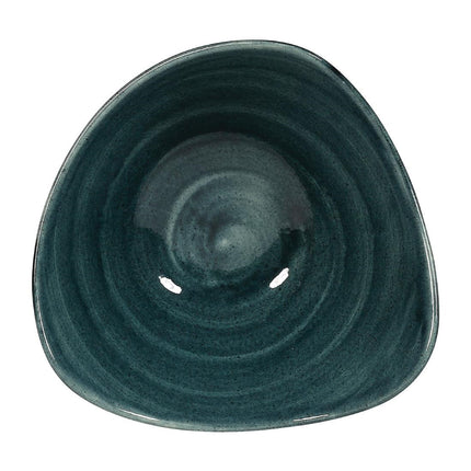 Triangle Bowl Rustic Teal Lotus | Churchill Stonecast Patina | 15.2cm