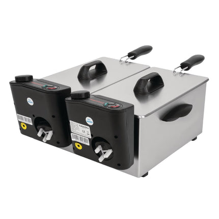 Double Fryer Stainless Steel 2x 3.5L | Caterlite | Light Use 5