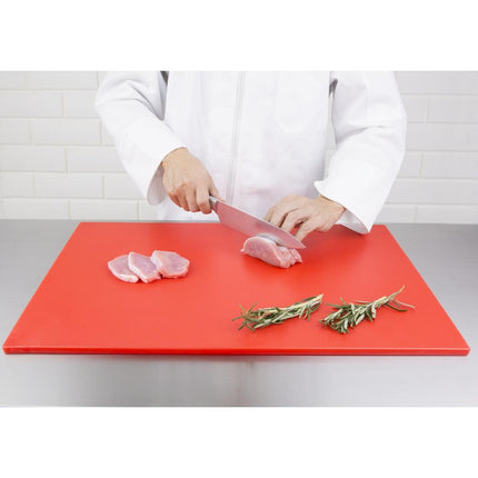 LDPE Cutting Board Red 600x450x10mm | Hygiplas 3