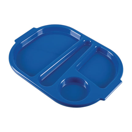 Polycarbonate Compartment Tray Small Blue 32.2cm (10 pcs) | Olympia Kristallon 3