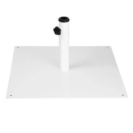 Flat Metal Parasol Base in White | Bolero | 18 kg