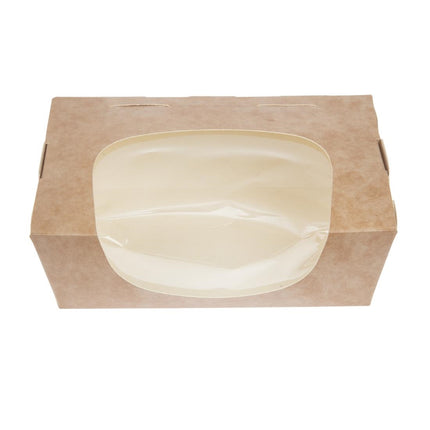Compostable Kraft Salad Containers with Acetate Window and Insert Closure 825ml | Colpac Zest | Pack of 250 2