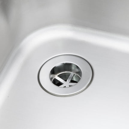 Stainless Steel Double Sink Worktable with Draining Board Right | Vogue | 180x60cm 2