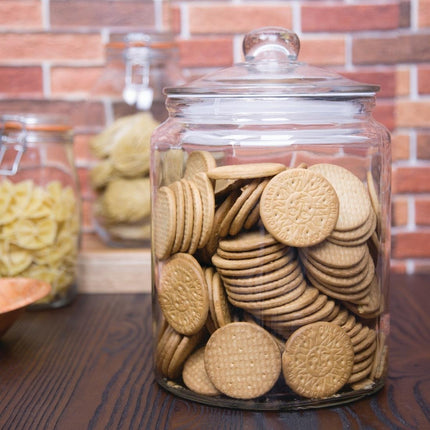 Olympia Biscotti Glass Storage Jars with Lids 6.3L and 3.8L 8