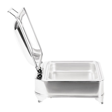 Square Electric Chafing Dish | Olympia | Stainless Steel with Glass Lid 2