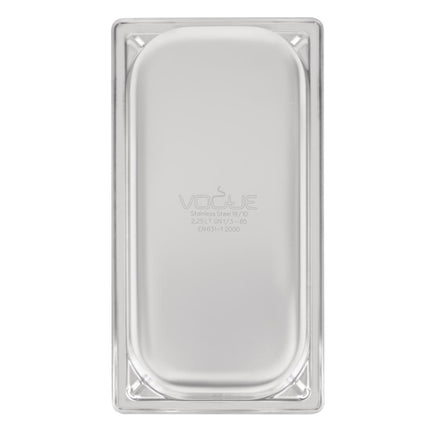 Stainless Steel GN 1/3 Container 65mm Depth | Vogue 6