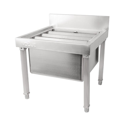 Vogue Stainless Steel Mop Sink with Large Basin 7