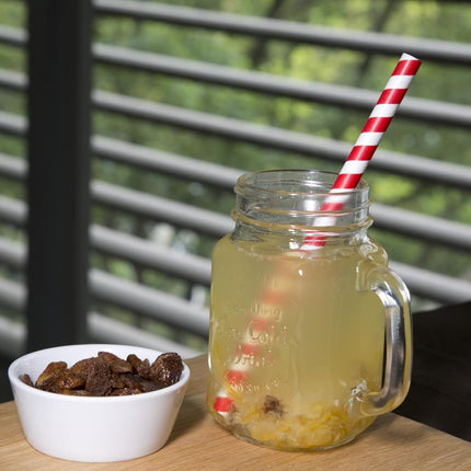 Compostable Red/White Striped Paper Smoothie Straws 21cm | Fiesta 5