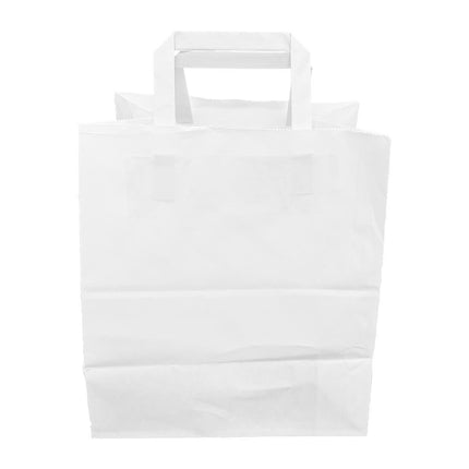 Large Flat White Recyclable Paper Bags (250 Pieces) | Fiesta 3