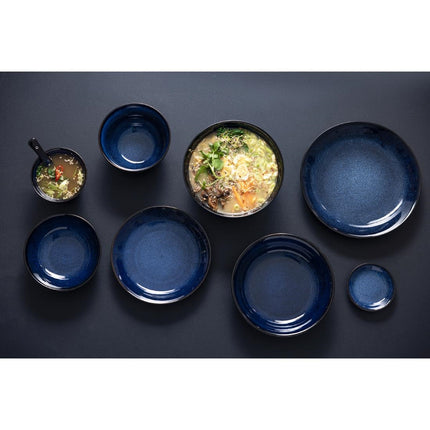 Midnight Blue Reactive Glaze Footed Bowls 115mm | Olympia Luna | Stoneware 8
