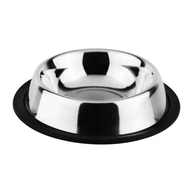 Small Stainless Steel Dog Bowl with Non-Slip Base | Bolero | 150 mm
