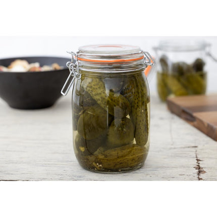 Airtight Preserving Jar with Rubber Seal and Clip | Vogue | 1L Capacity 7