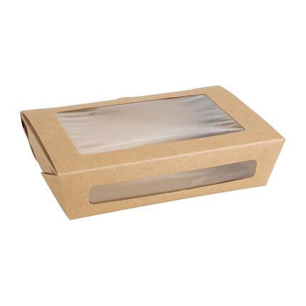Recyclable Salad Box with PET Window 1200ml | Fiesta | 150 Pieces