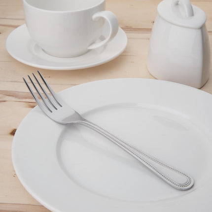 Table Fork with Bead Edge | Olympia Bead | 12 Pieces | High Gloss 18/0 Stainless Steel 2