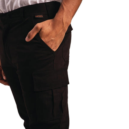 Slim Fit Stretch Cargo Pants Black Size 36 2