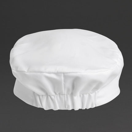 White Bakers Cap | Polyester/Cotton Blend | Universal Size 8