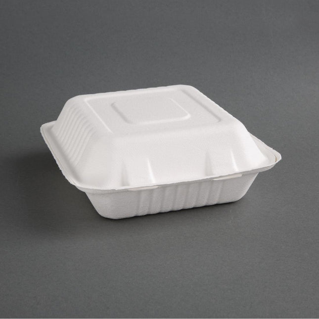 Kompostne škatle za hrano iz bagasse s 3 pregradami, set 200 | Fiesta Compostable | Zračen material