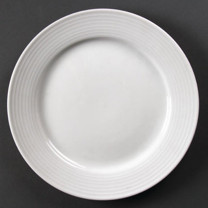 Dinner Plates with Wide Rim 25cm | Olympia Linear